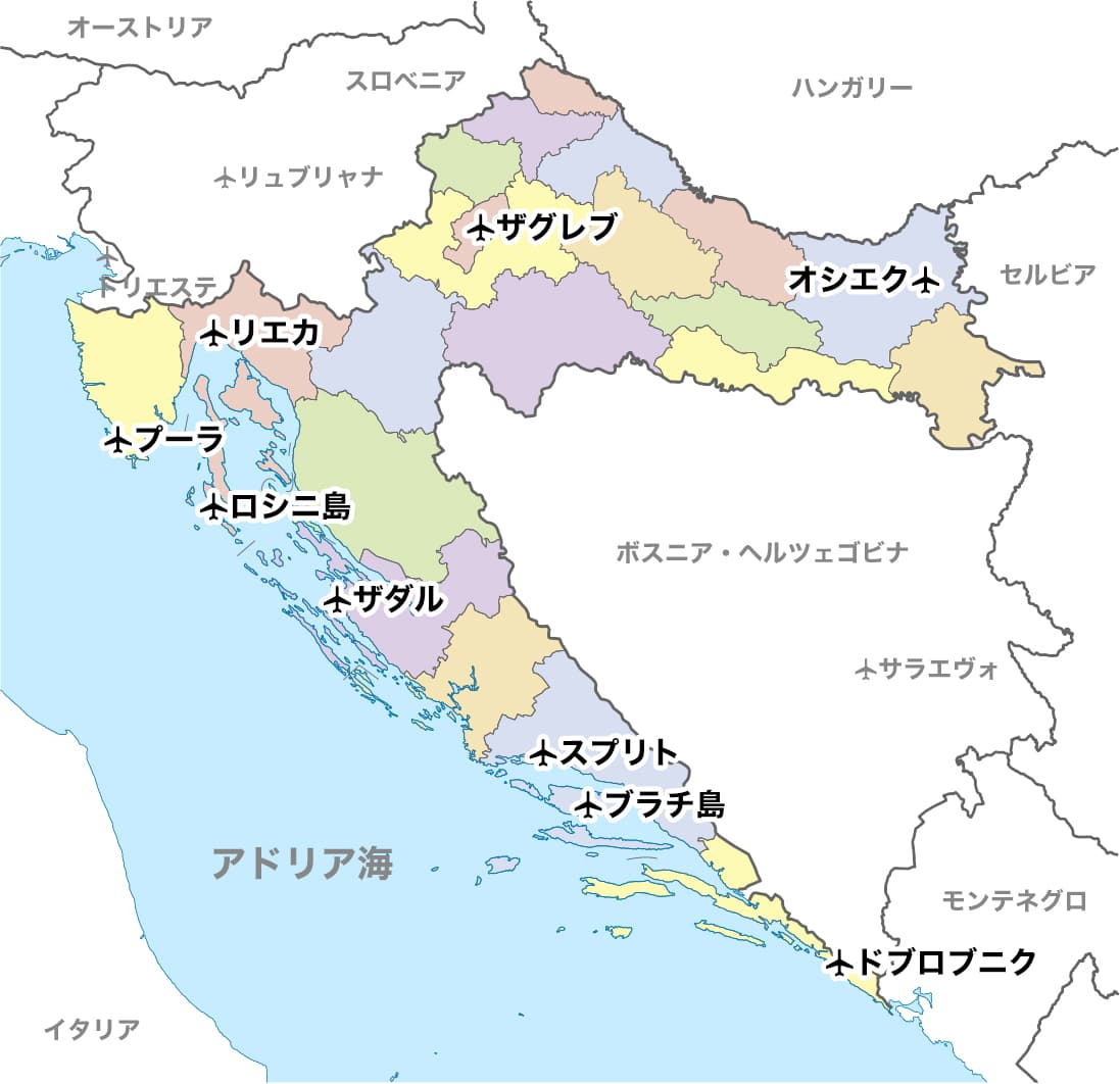 クロアチアへの行き方まとめ 飛行機でクロアチアへ クロアチア旅行専門 クロアチアツアーズ